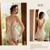 Váy Ngủ Ren Xẻ Tà Cột Nơ