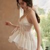 Váy Ngủ Ren Xẻ Tà Cột Nơ