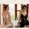Váy Ngủ Ren Xẻ Tà Cột Nơ