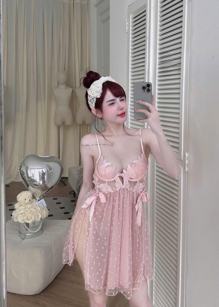 Váy Ngủ Ren Hoa Hồng
