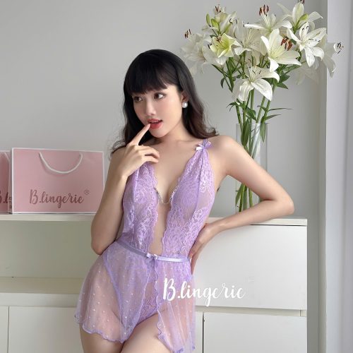 Bộ Bodysuit Ren Xẻ Gợi Cảm