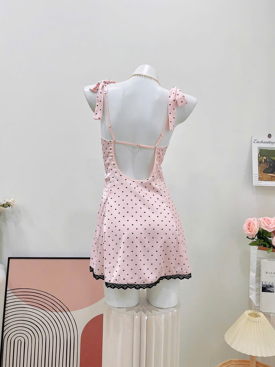 Váy Ngủ Chấm Bi Thanh Lịch
