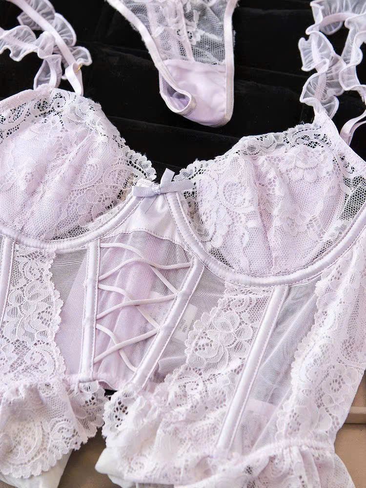 Bộ Bra Corset Ren Nữ Tính
