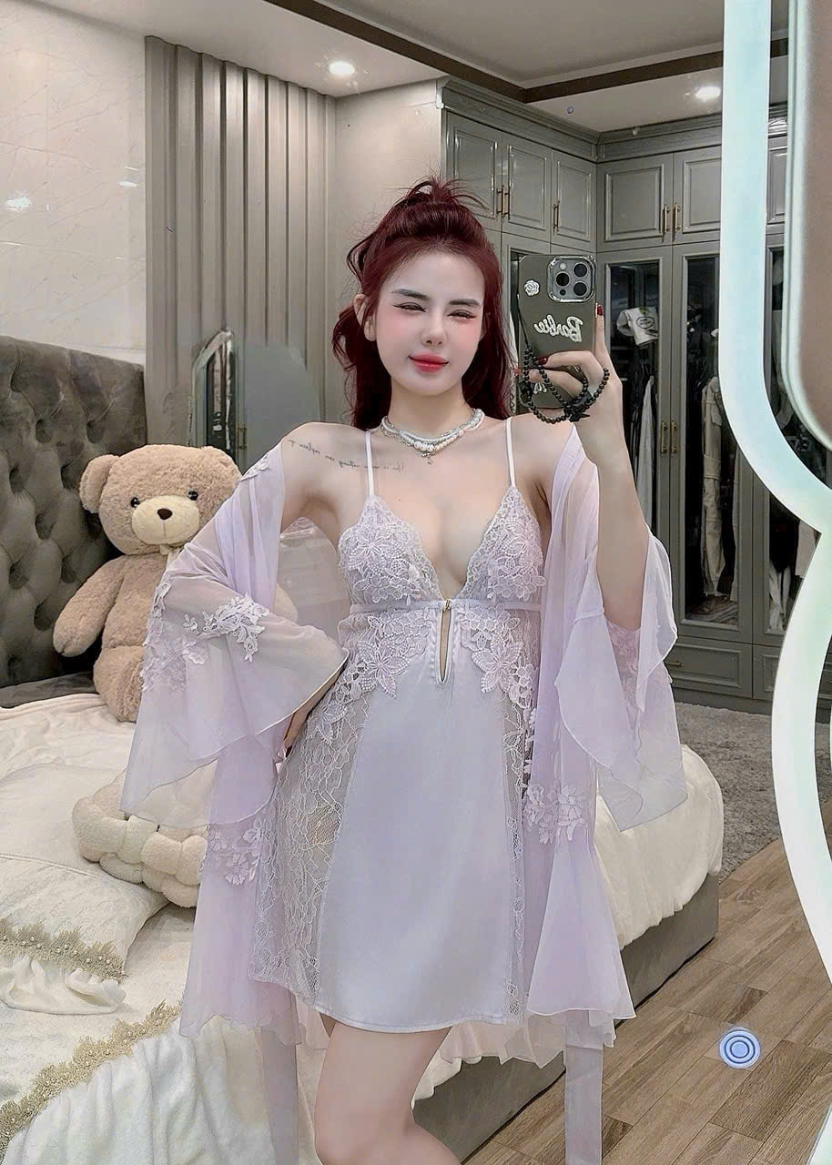 Váy Ngủ Lụa Phối Ren