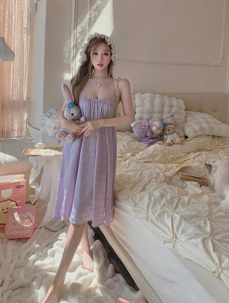 Váy Ngủ Lụa Suông Dễ Thương