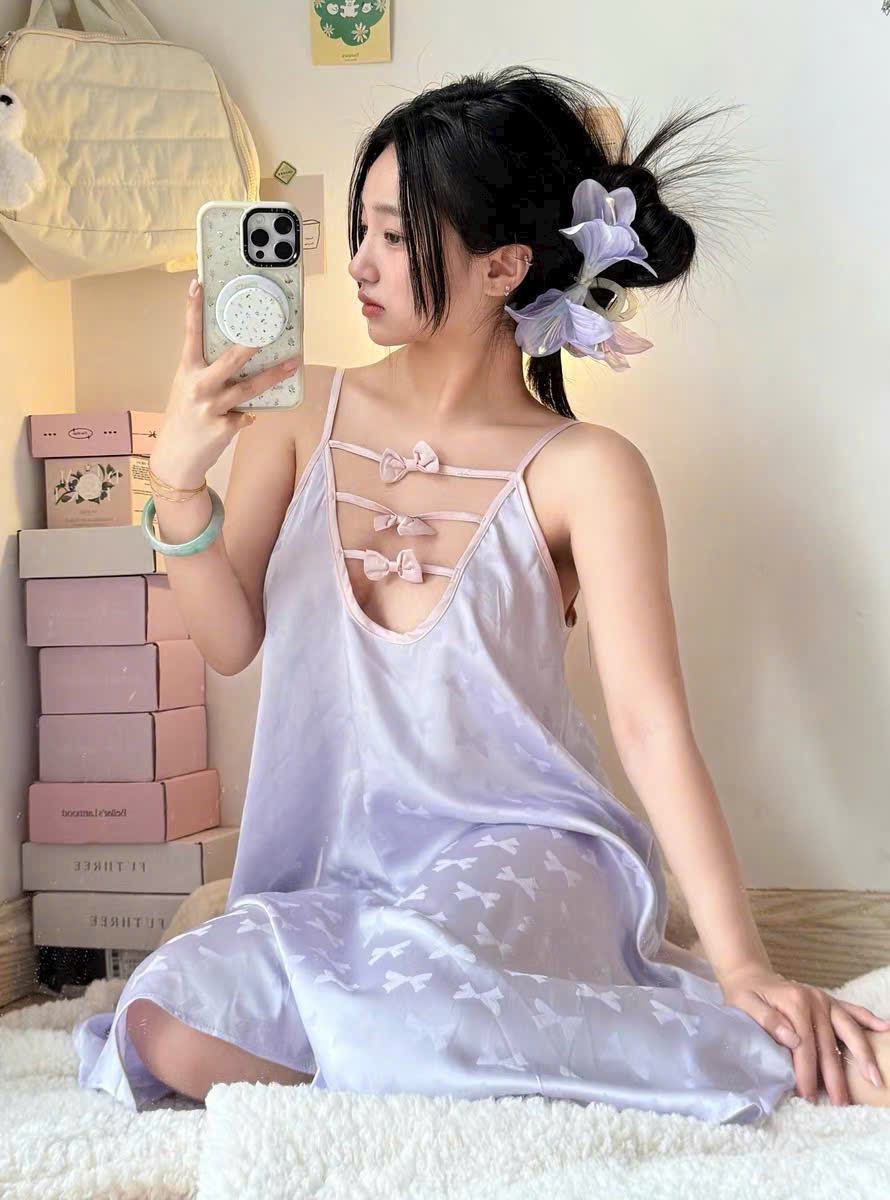 Váy Ngủ Lụa Suông Dễ Thương