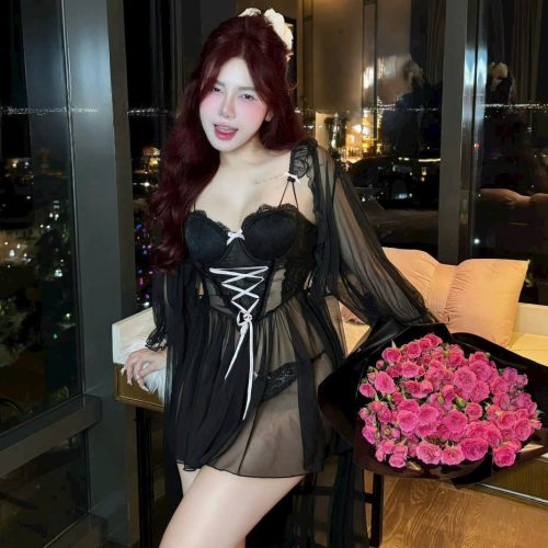 Váy Ngủ Nữ Ren Dây Nơ Sexy