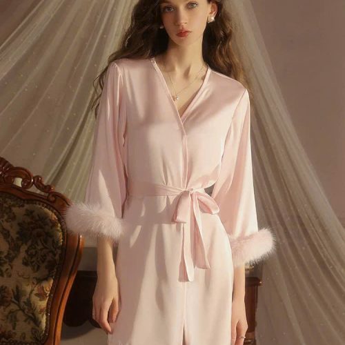 Áo Choàng Ngủ Lụa Thanh Lịch
