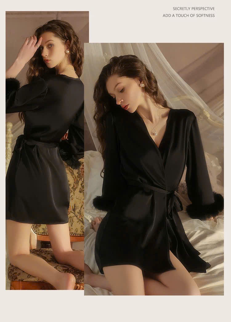 Áo Choàng Ngủ Lụa Thanh Lịch