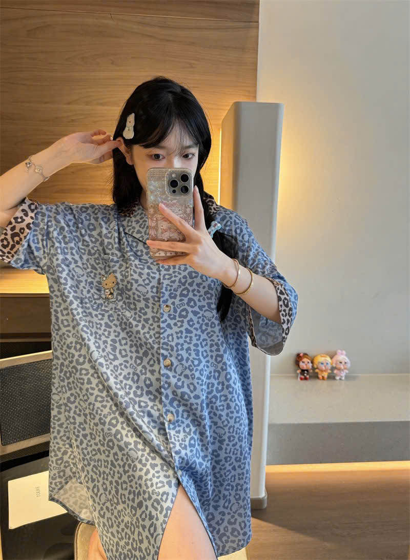Áo Ngủ Sơmi Trơn Đáng Yêu
