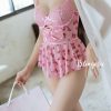 Bộ Bodysuit Ren Hoa Hồng Nữ Tính