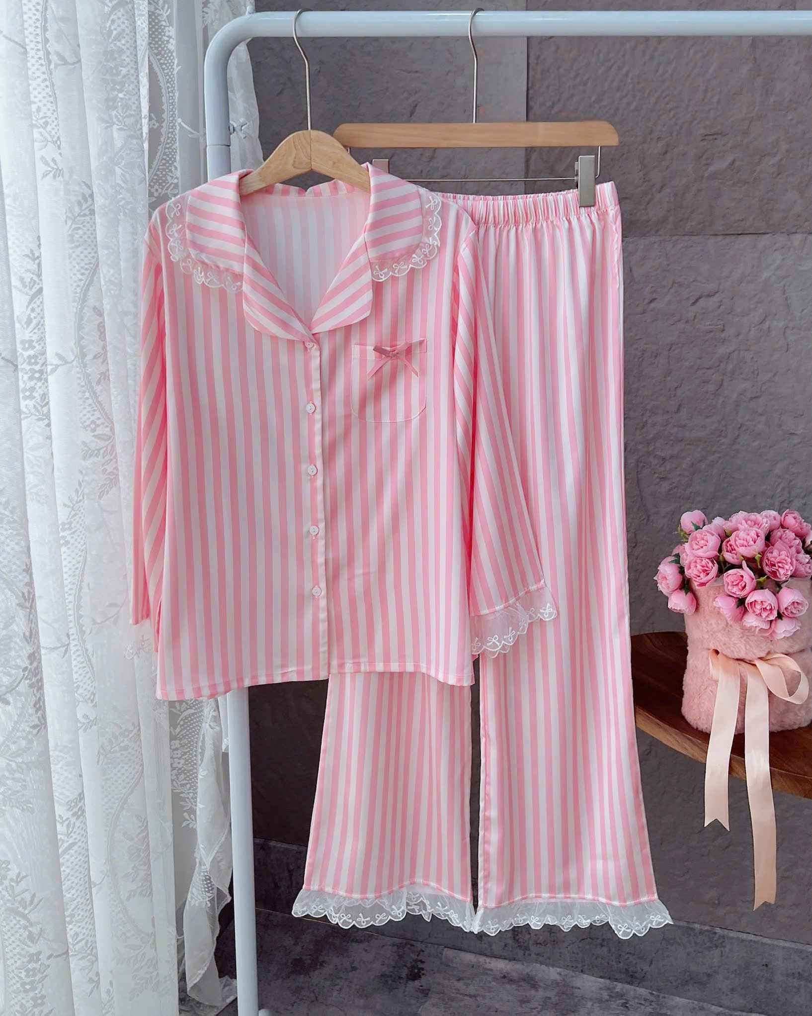 Bộ Pijama Dài Nữ Tính