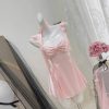 Váy Ngủ Lụa Cột Nơ Ren Sexy