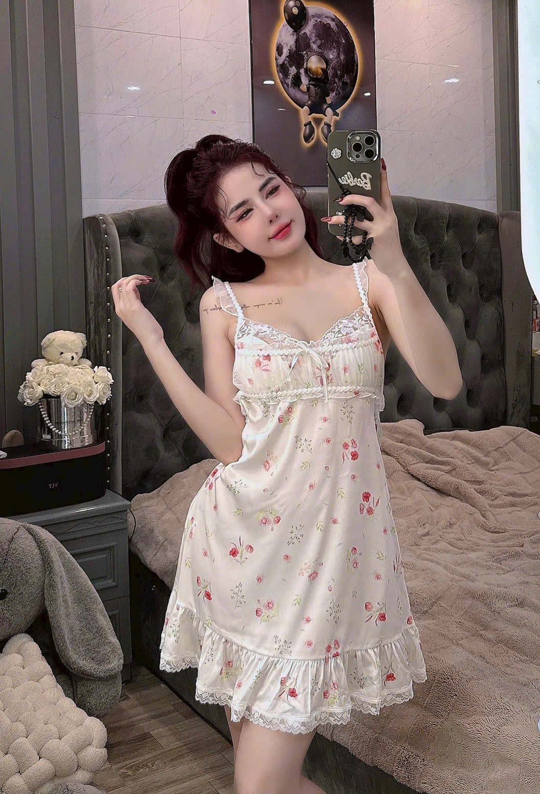 Váy Ngủ Hoa Thoải Mái