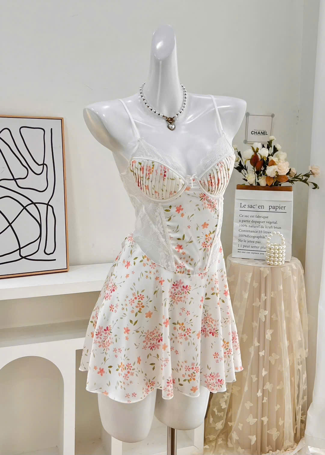 Váy Ngủ Lụa Hoa Nữ Tính