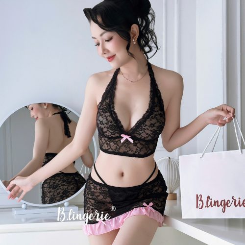 Set Bra Phối Váy Ren Sexy