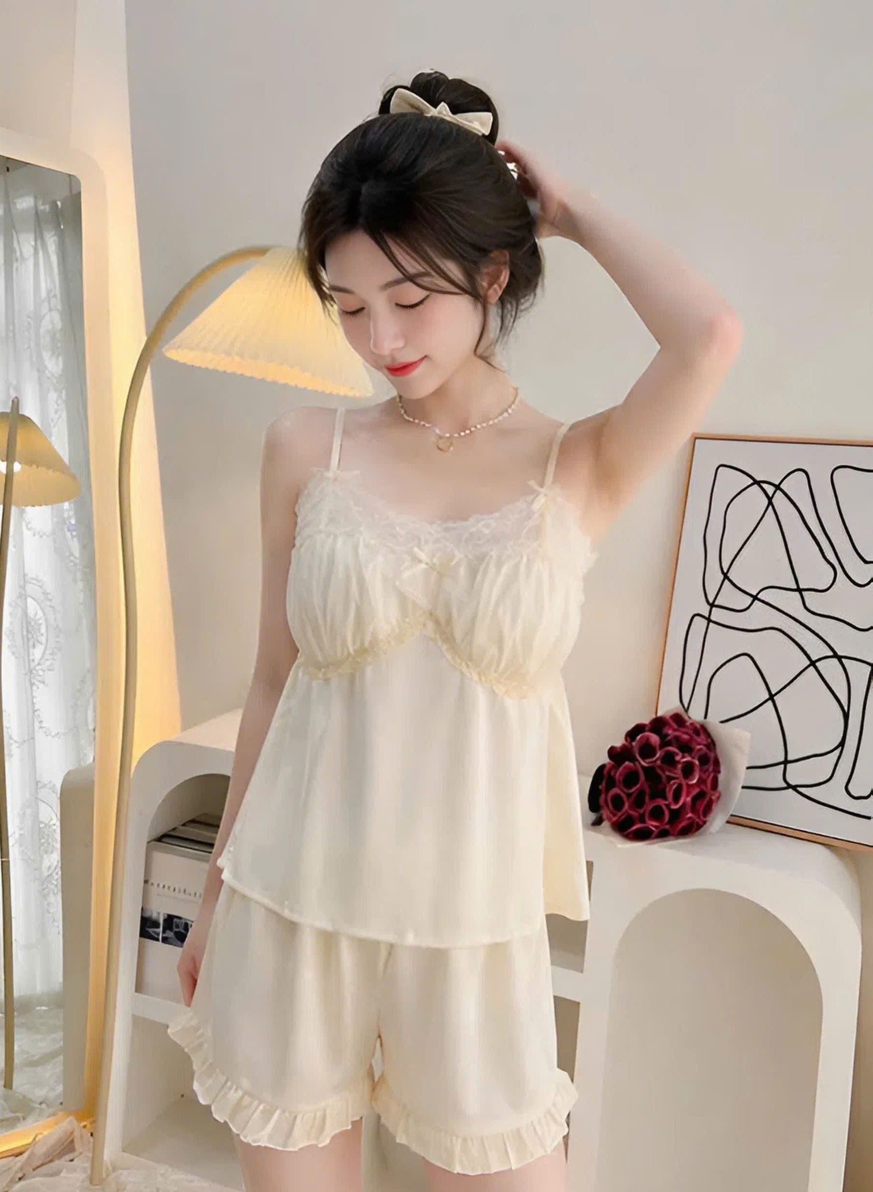 Bộ Đồ Ngủ Hai Dây Xinh Xắn