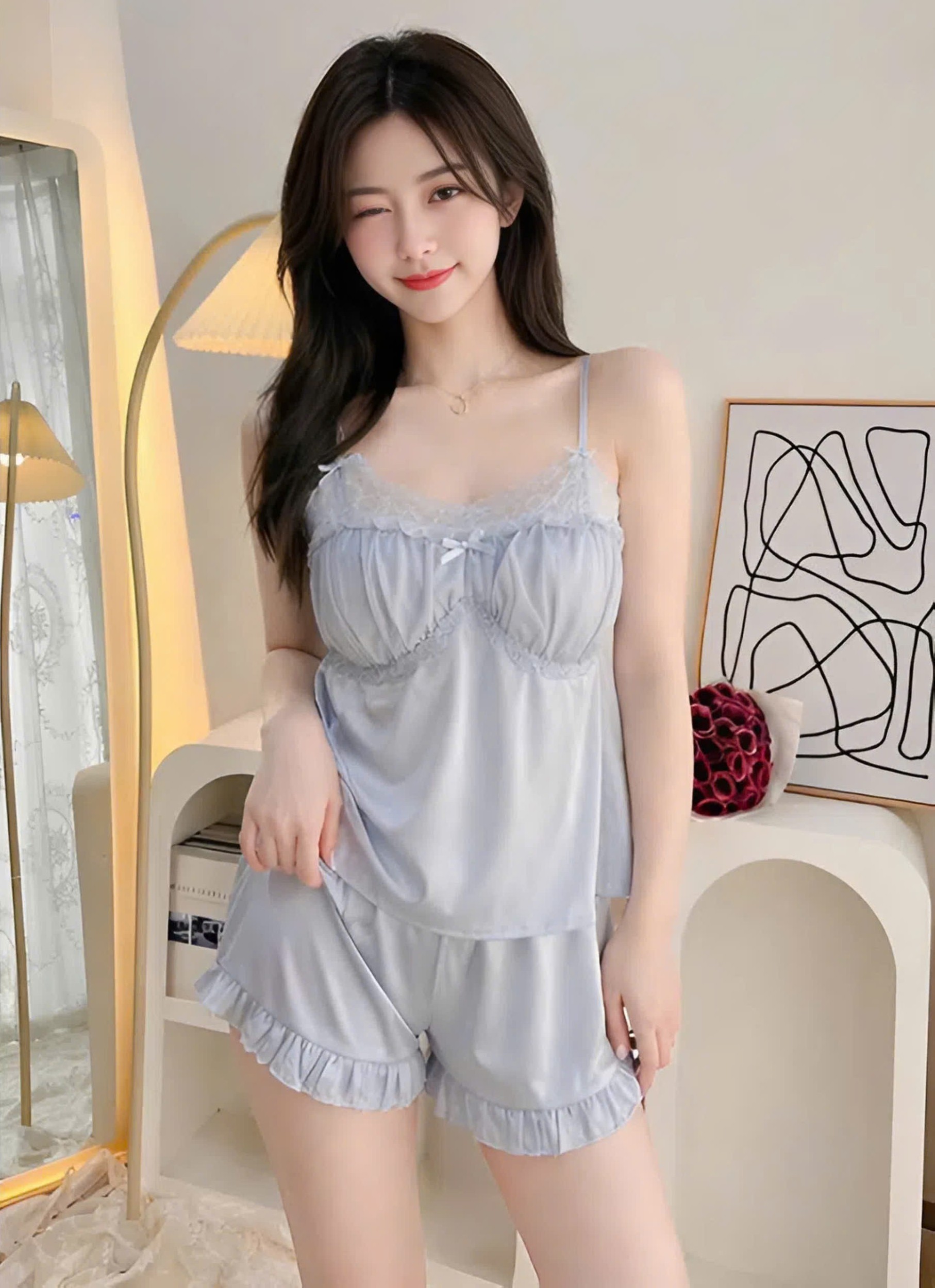 Bộ Đồ Ngủ Hai Dây Xinh Xắn