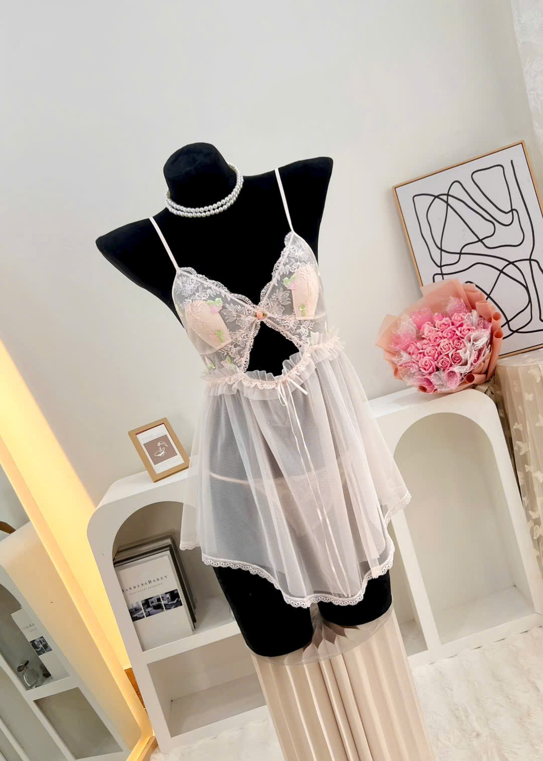 Váy Ngủ Ren Hai Dây Sexy