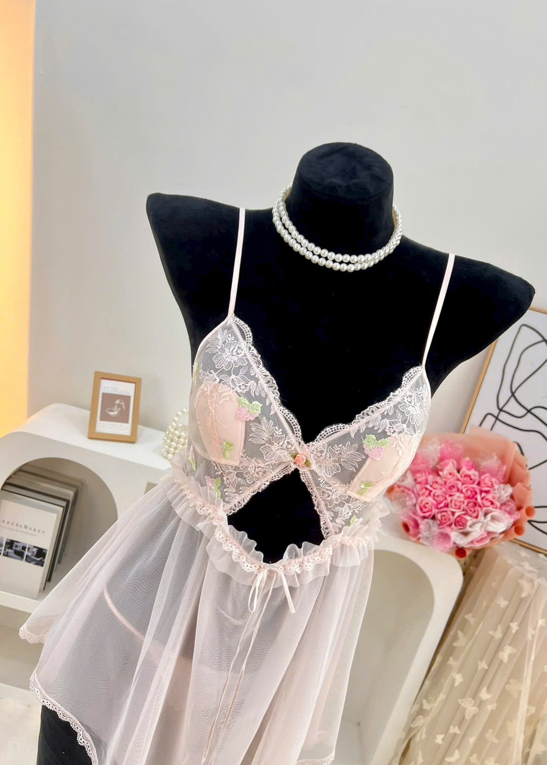 Váy Ngủ Ren Hai Dây Sexy