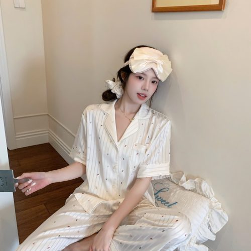Đồ Ngủ Pijama Lụa Họa Tiết