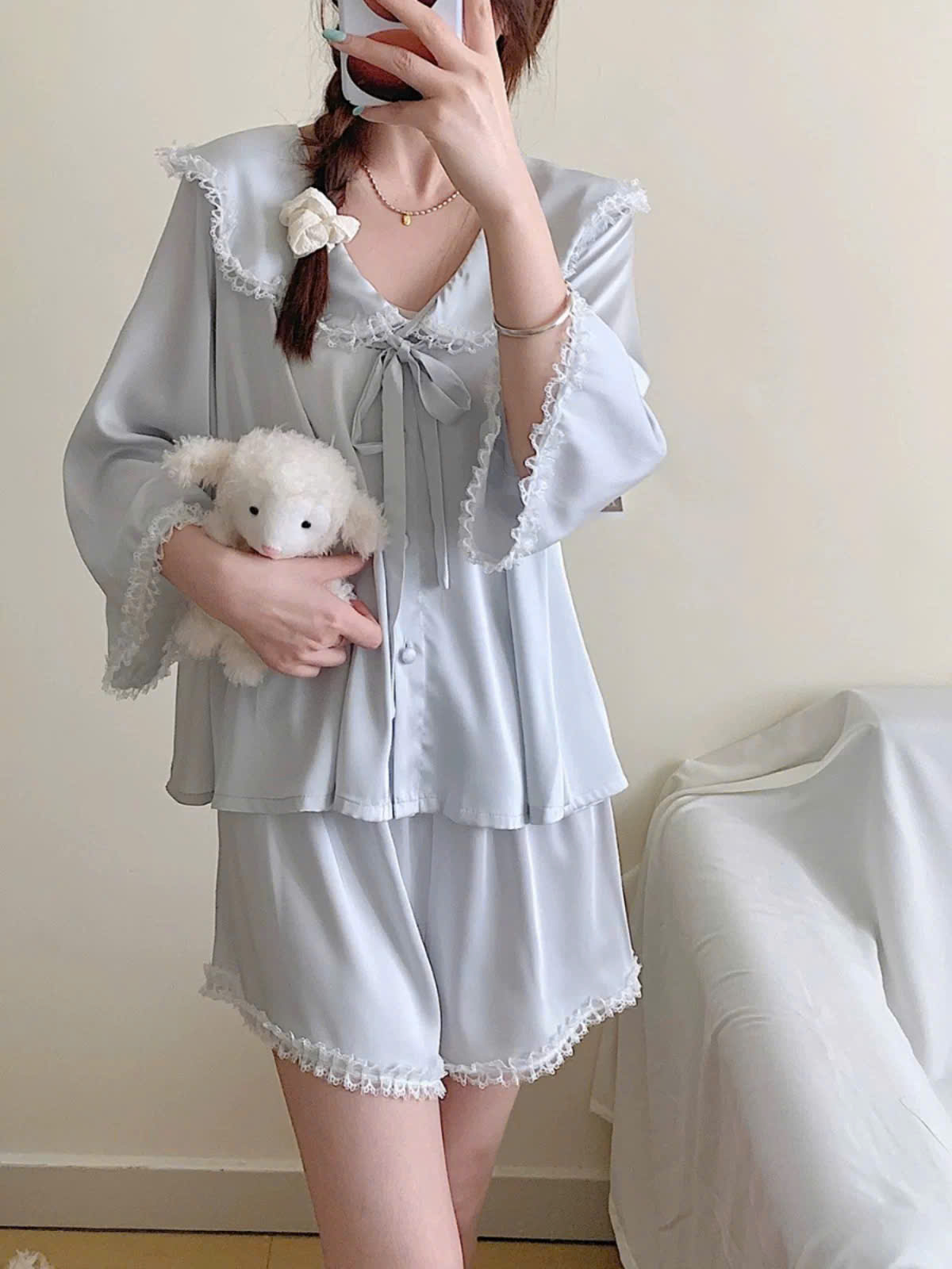 Đồ Ngủ Pijama Lụa Nữ Tính