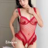 Bộ Bodysuit Ren Chấm Bi Sexy