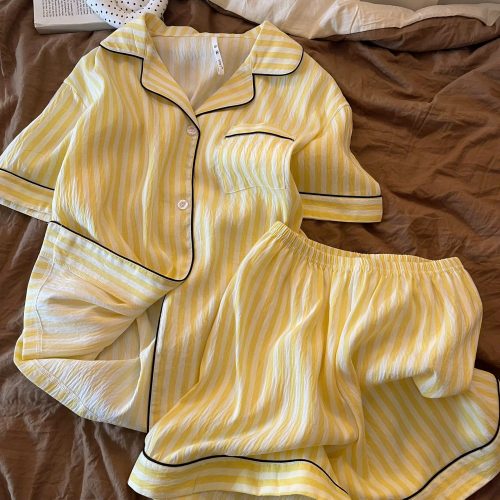 Bộ Pyjama Nữ Sọc Dễ Thương