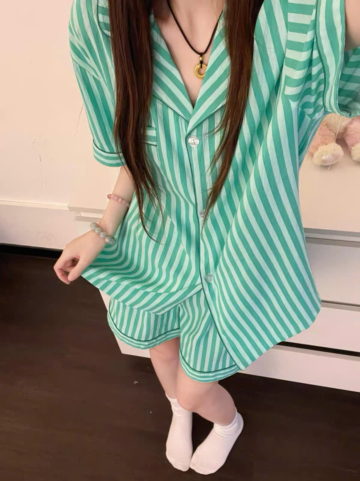 Bộ Pyjama Bộ Pyjama Nữ Sọc Dễ ThươngNữ Sọc Dễ Thương