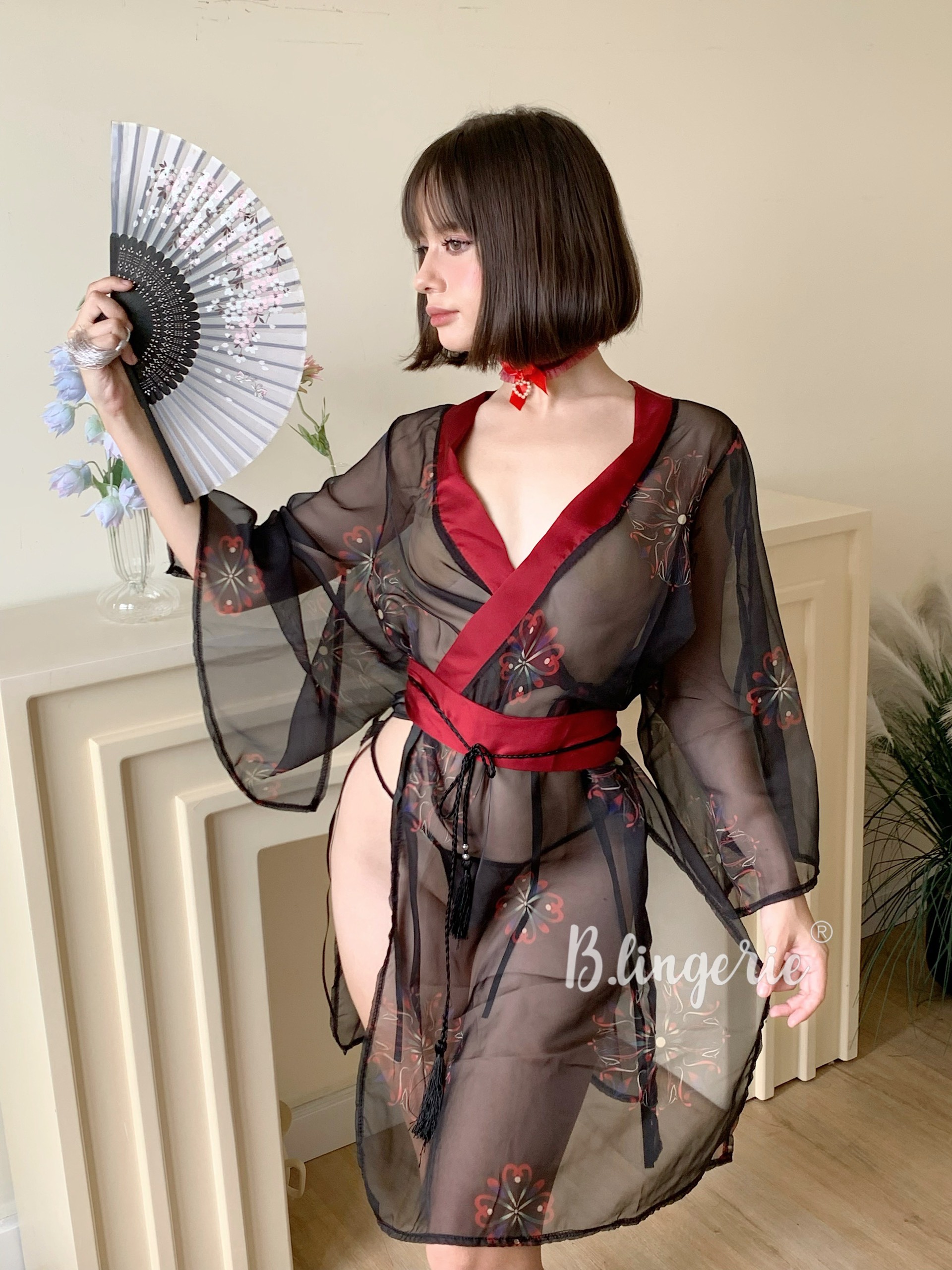 Đồ Ngủ Cosplay Kimono Dây Sexy