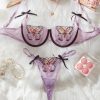 Bộ Bra Ren Họa Tiết Hồ Điệp