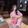 Bộ Pyjama Nơ Sọc Hồng