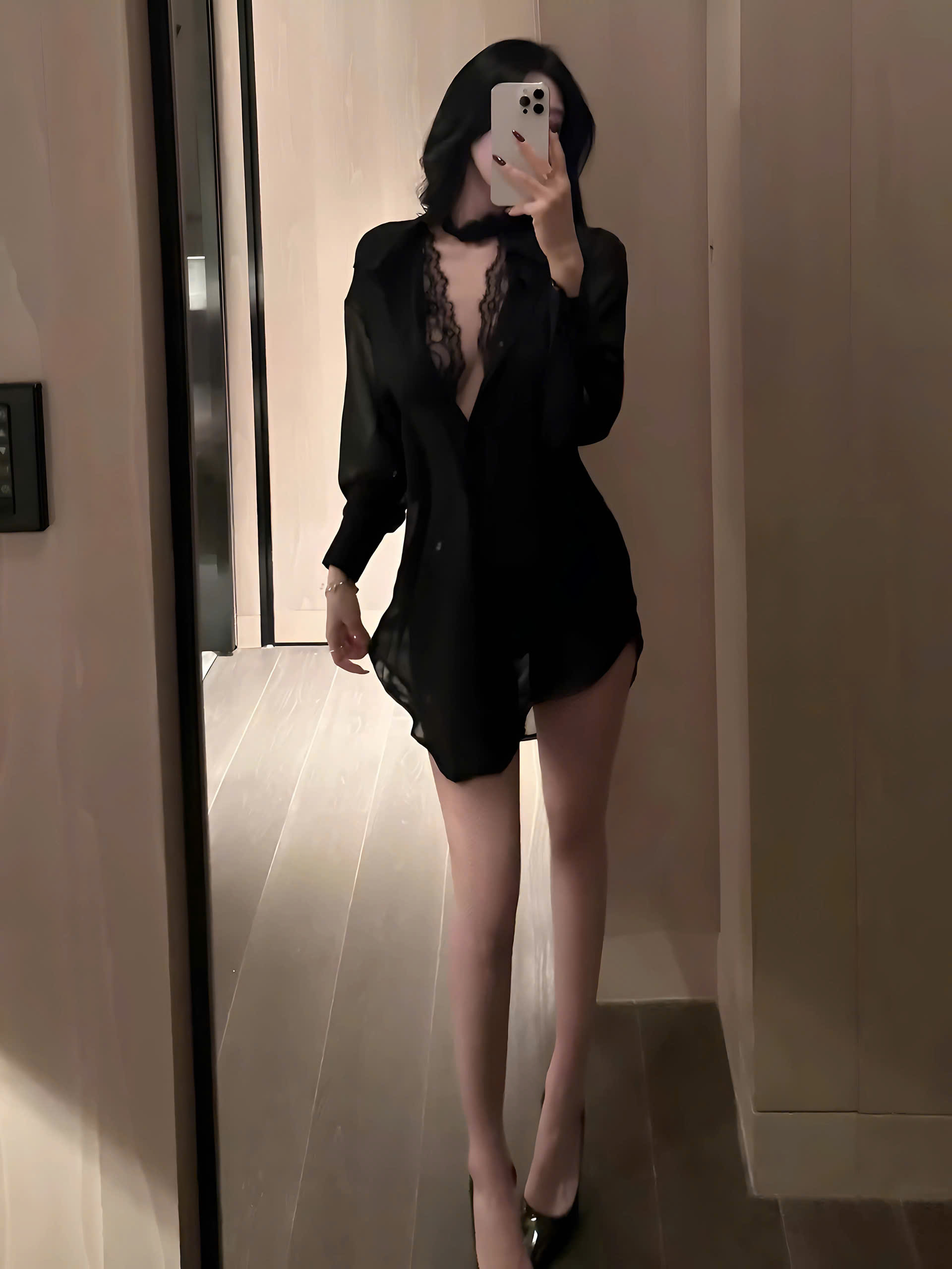 Váy Ngủ Dáng Sơmi Gợi Cảm