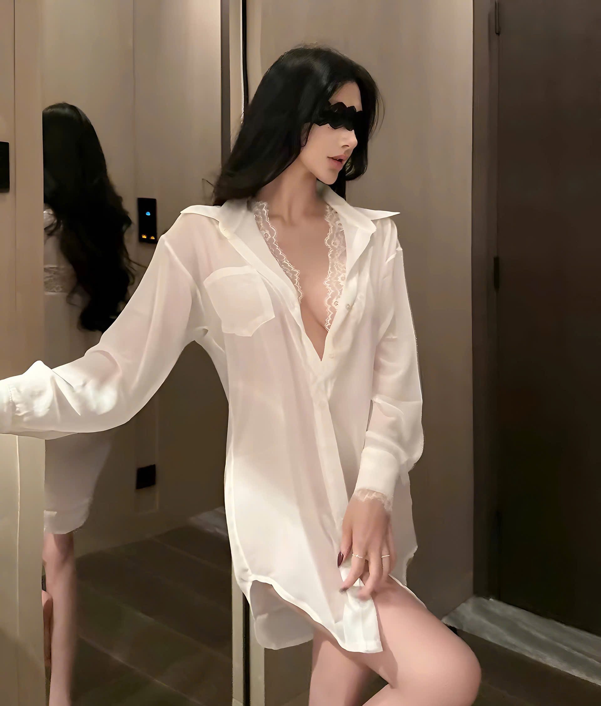 Váy Ngủ Dáng Sơmi Gợi Cảm