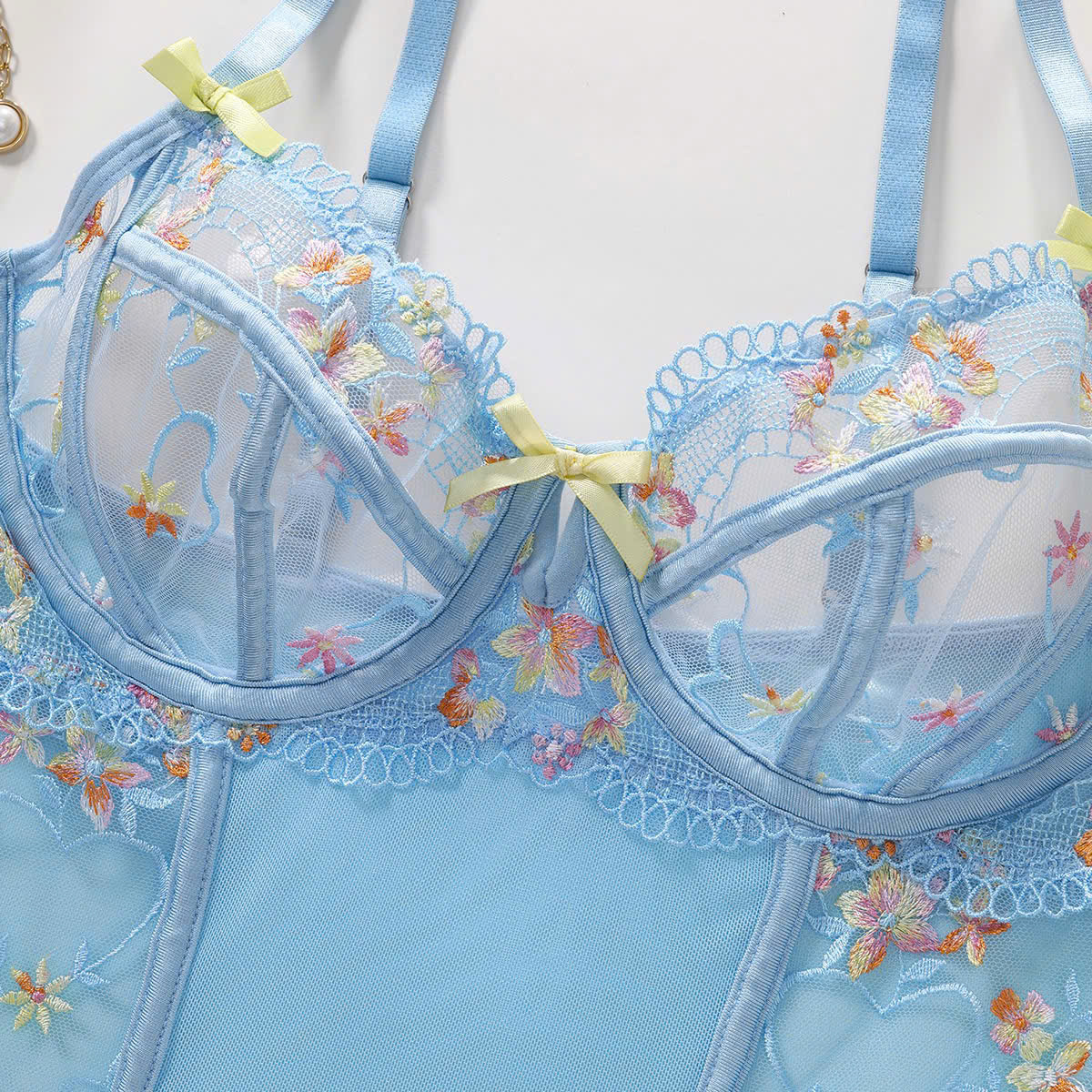 Bộ Bodysuit Ren Hoa Trẻ Trung