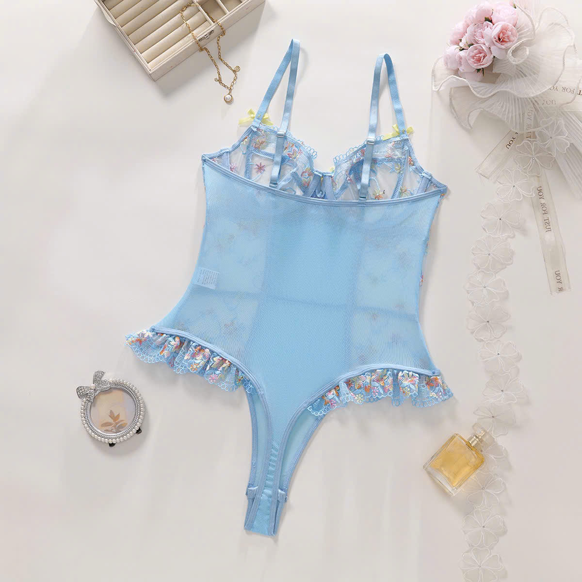 Bộ Bodysuit Ren Hoa Trẻ Trung