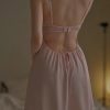 Đầm Ngủ Lụa Dây Nơ Phối Ren
