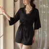 Set Váy Ngủ Satin Phối Ren