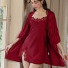 Set Váy Ngủ Satin Phối Ren